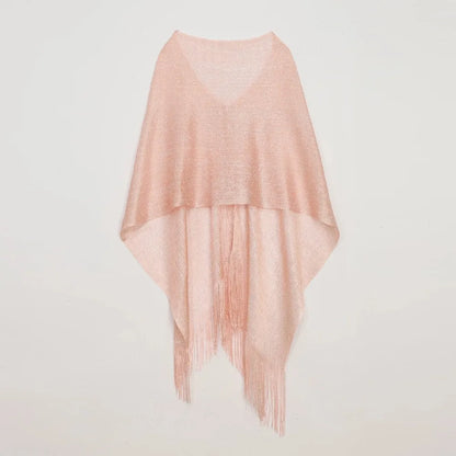 Summer Sun Protection Scarf Gold Silver Tassels Wedding Scarf Elegant Temperament Dresses Shawls for Women