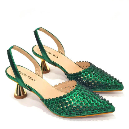 Fashion Summer 2023 Beads Decorated Muffin Bottom Sandals Wear Comfortable And Versatile Elegant Ladies Shoes And Bag Set