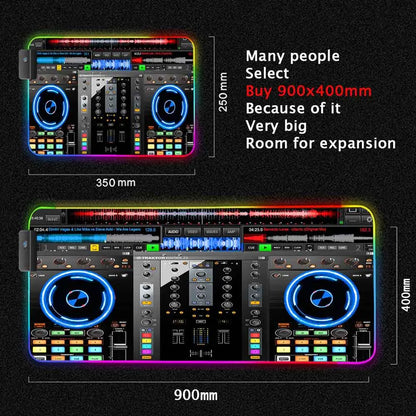 Dj Console Table Computer Desk Pc Mat Extra Large Mouse Pad XXL Carpet Led Large Mousepad Mice Mats with Backlight Keyboard Pad