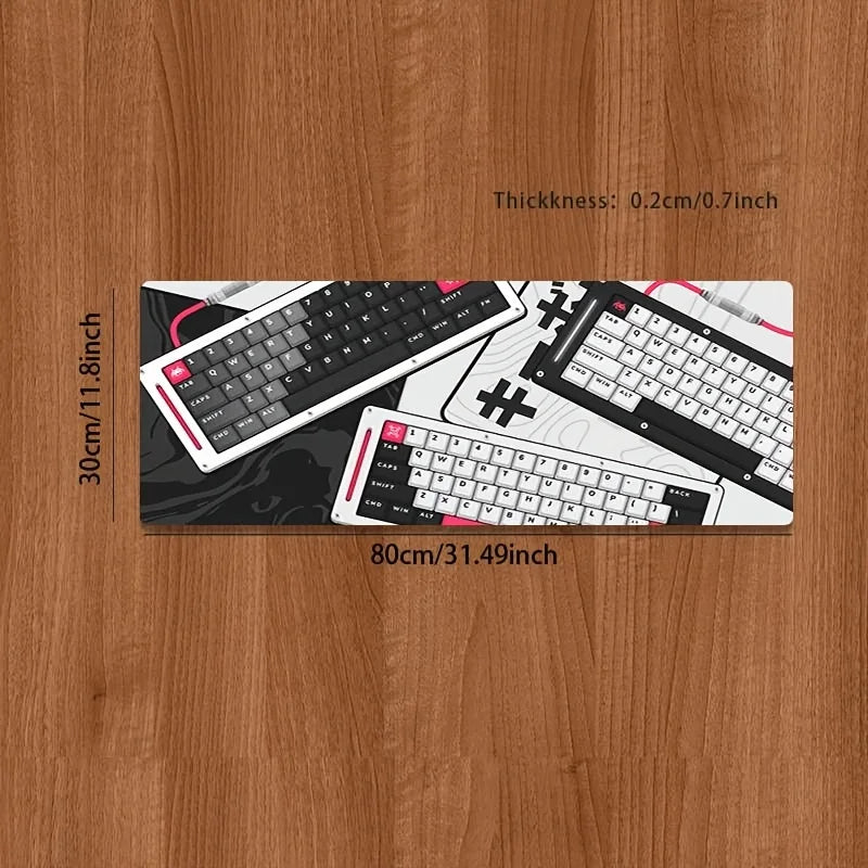 Red and black mechanical keyboard pattern durable rubber table mat alfombrilla de escritorio podkladka gamingowa wrist rest