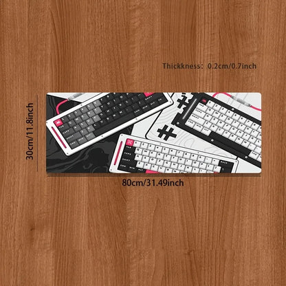 Red and black mechanical keyboard pattern durable rubber table mat alfombrilla de escritorio podkladka gamingowa wrist rest