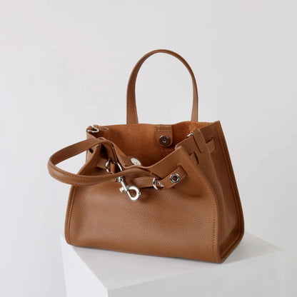2026 Top grade Women's Genuine Leather Bag High Quality Casual Versatile Handbags Female Shoulder Bags Commute Totes Coffee