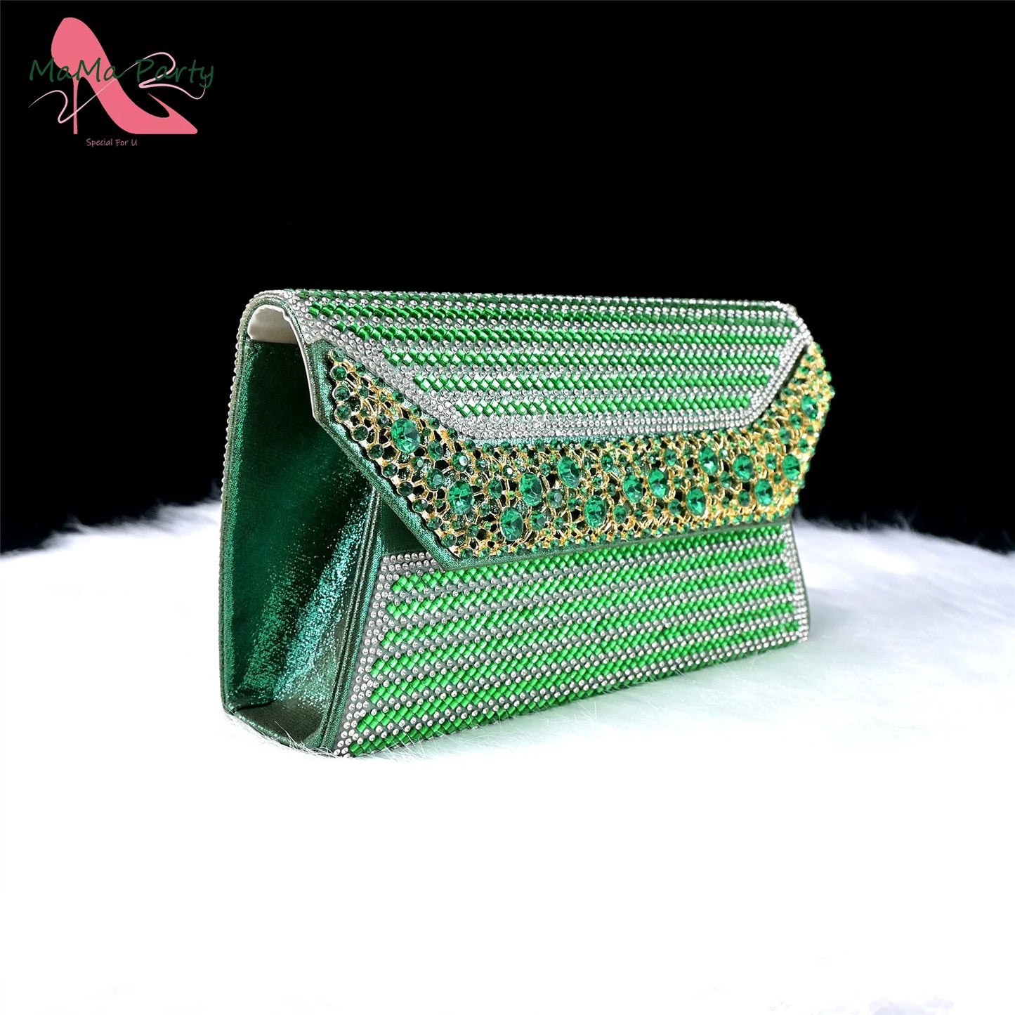 Mature Italian Women Shoes Matching Bag Set in Green Color 7 CM Comfortable Heels with Plaform Elegant Peep Toe Sandals