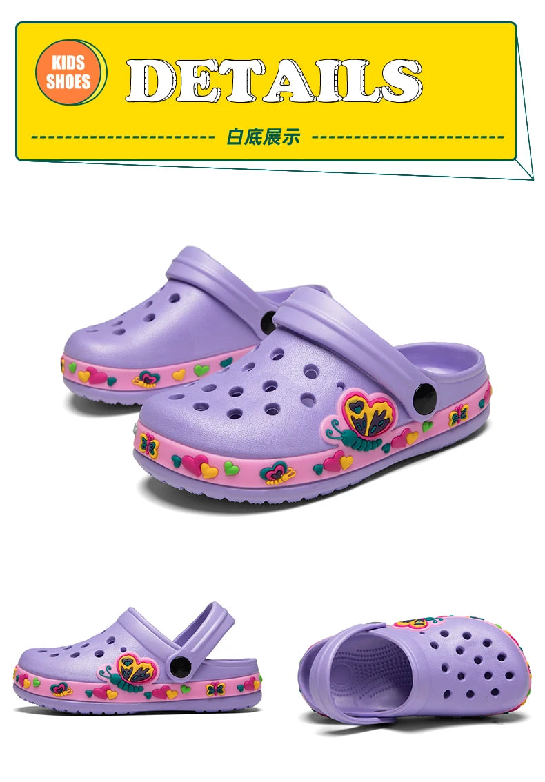 New Fashion Cartoon Sandals for Kids Summer Slippers Boys Girls Casual Garden Shoes Hollow-out Beach Shoes Clogs for Children