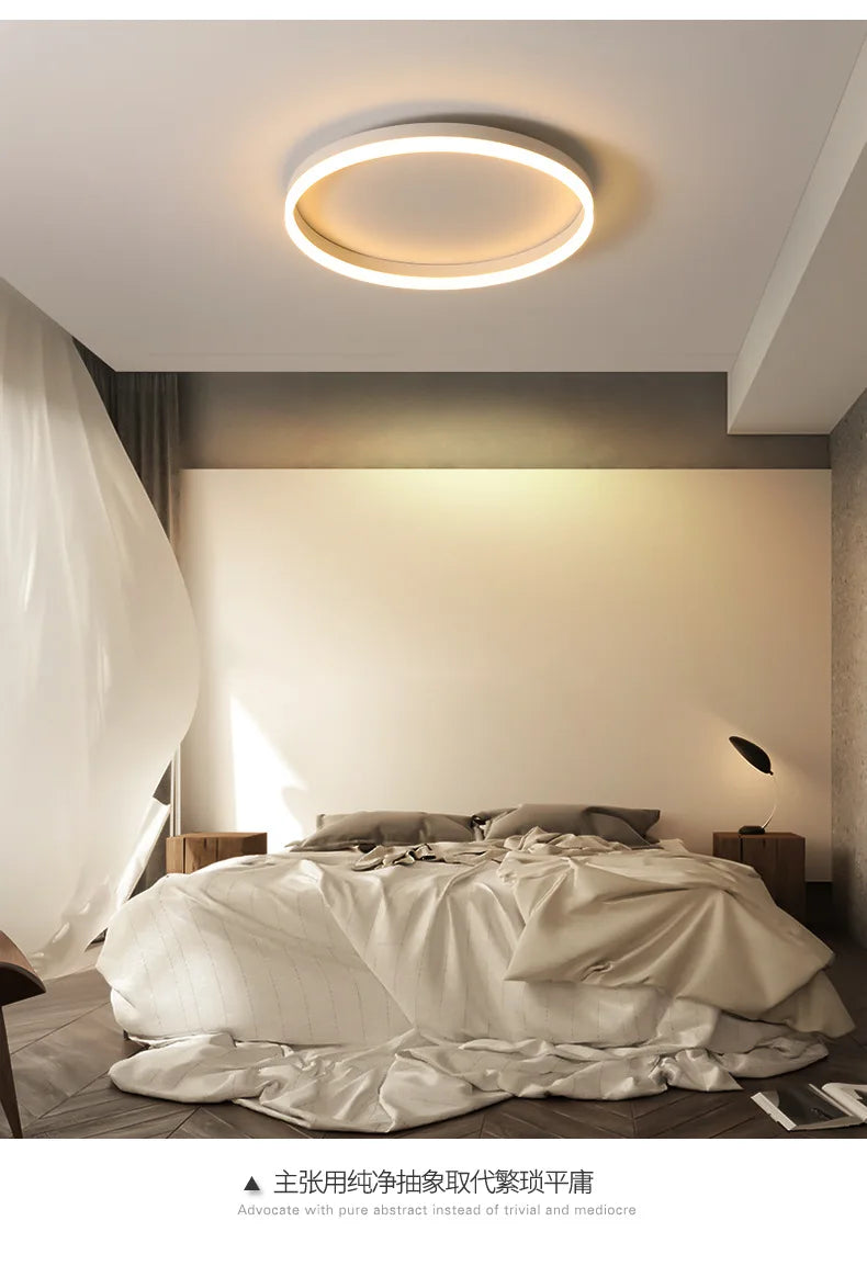 Modern Bedroom led Ceiling Lights Round Remote Control Dimmable led Living Room Ceiling Light White/Black Indoor Ceiling Lights