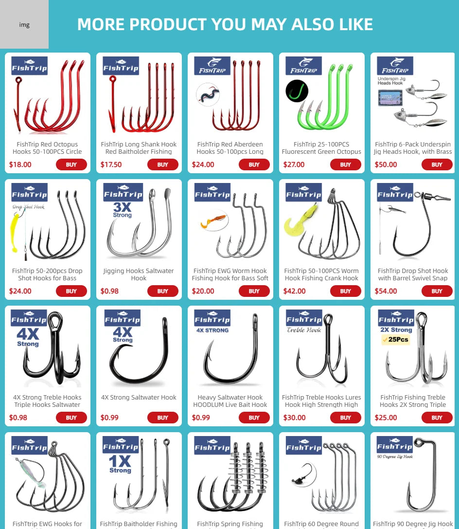 FishTrip 6-Pack Underspin Jig Heads Hook,  with Brass Blade Fishing Hook for Bass & Saltwater Fishing