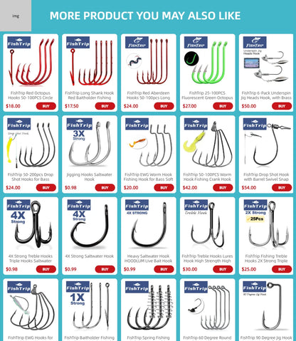 FishTrip 6-Pack Underspin Jig Heads Hook,  with Brass Blade Fishing Hook for Bass & Saltwater Fishing