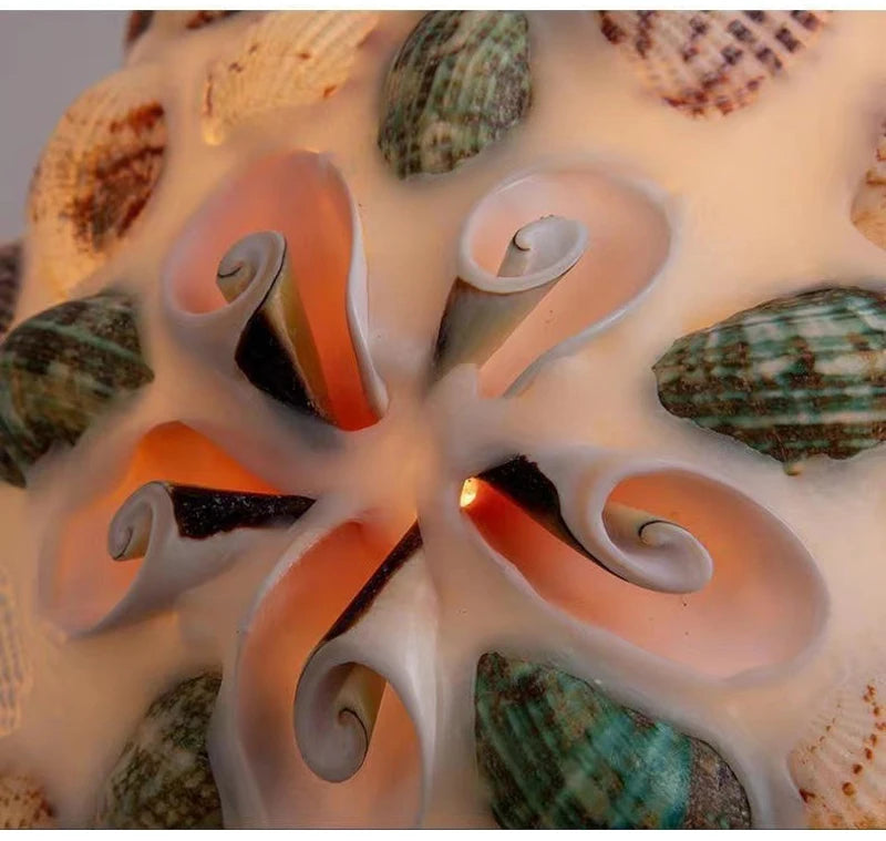 Glass Ceiling Chandelier Creative Sea Shell Lampshade Bedroom Bedside Hanging Lamp Interior Decoration Lighting Pendant Lights