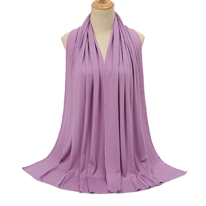 Premium Modal Cotton Jersey Hijab Scarf Long Muslim Shawl Plain Soft Turban Tie Head Wraps For Women Africa Headband 170x60cm