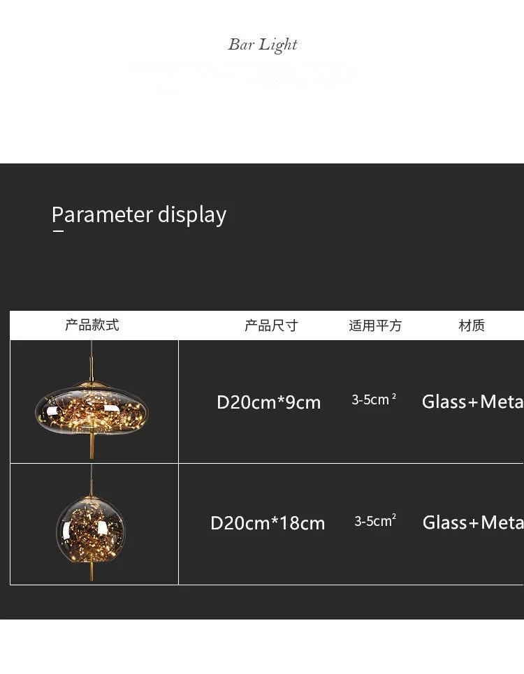 Modern Led Pendant Lamp Glass Ceiling Hanging Lights Fixture Luminaire Chandeliers Lustres Suspension Luminaire Bedroom Decor