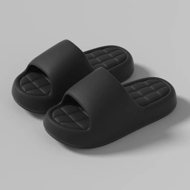 Men's Thick Platform Slippers EVA Soft Sole Pillow Slides Summer Beach Flip Flops Women Non Slip Bathroom Couple Home Slippers