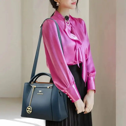 2024 Luxury Women Designer 3 Layers Shoulder Crossbody Sac Ladies Large Capacity Leather Handbags Shopper Brand Messenger Totes
