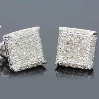 Fashion Silver-Color Square Classic Zircon Ear Studs for Men Women Fashion Shiny Faux Studs Earrings Jewelry Gift for Friends