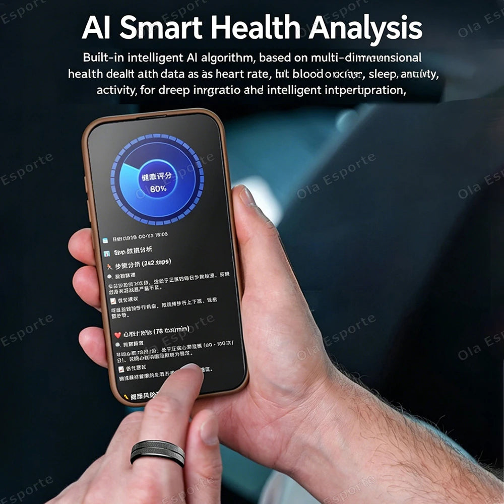 2026 New Smart Ring Bluetooth Heart Rate Body Temperature Monitor AI Health Analysis 5ATM Waterproof Sports Smartring Men Women