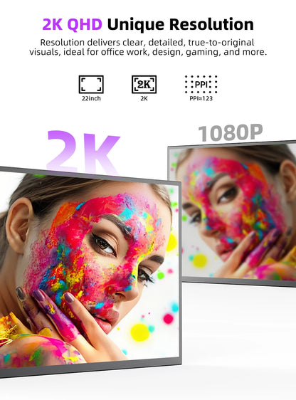 UPERFECT UMax 22"2K QLED Touchscreen Portable Monitor 137%sRGB External Second Touch Screen Display For Laptop/PC/Phone MAC