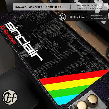 Retro S-Sinclair Z-ZX Spectrum Cool Mouse Pad For Office Gaming And Keyboard Non-Slip Large XXL Big Waterproof Table Pad HYBXAXC