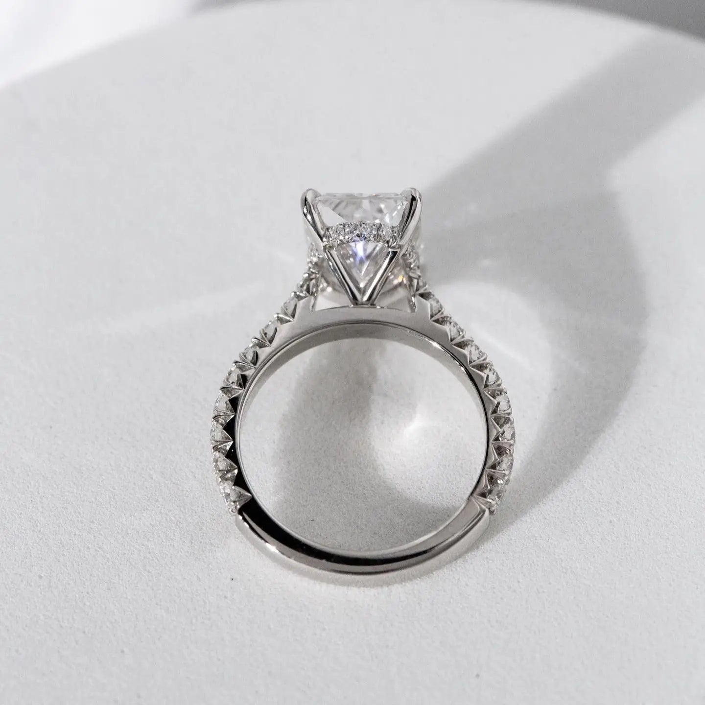 JOVOVASMILE Moissanite Engagement Ring 5 Carat 8*12mm Radiant Cut 18k White Gold Jewelry For Woman Wedding Gift lover