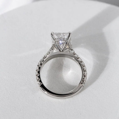 JOVOVASMILE Moissanite Engagement Ring 5 Carat 8*12mm Radiant Cut 18k White Gold Jewelry For Woman Wedding Gift lover