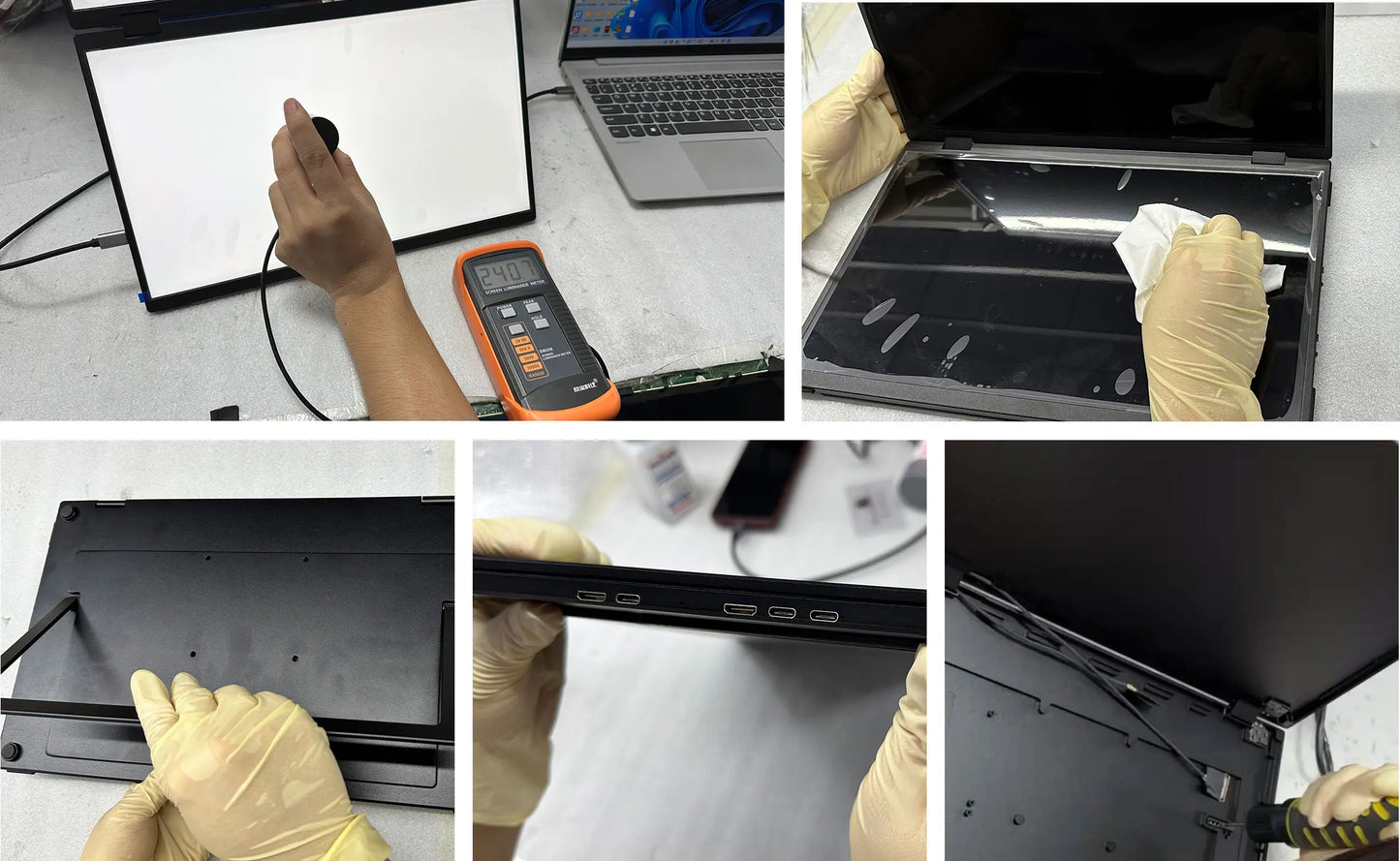 UPERFECT Delta Mega 23.8 Inch 100Hz Dual Screen Stacked Computer Display 1080P 360° Folding Triple Extender Monitor with Speaker