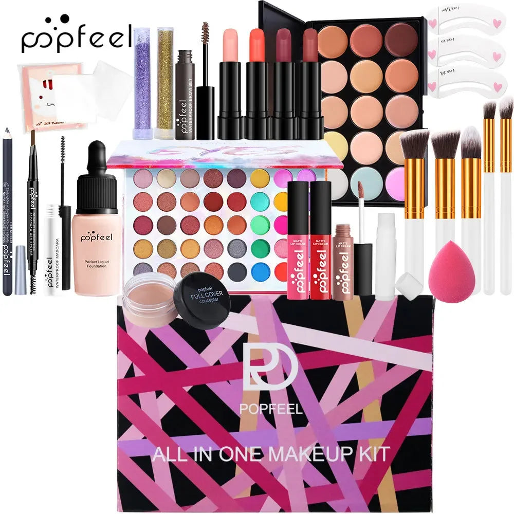 Professional Makeup Set Full Makeup Kit Eye Shadow Blush Foundation Face Powder Makeup Case Korean Cosmetic Christmas Gifts