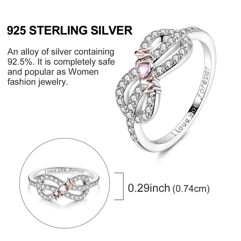 Original 925 Sterling Silver Ring Sun Star Moon Love Bowknot Sunflower Ring For Women Wedding Anniversary Ring Jewelry Gift