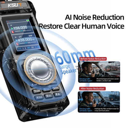 KSUN UV122D Portable Walkie Talkie 20W High Power Walkie Talkie UV Reception for AM Aviation/NOAA Long Range Two Way Radio