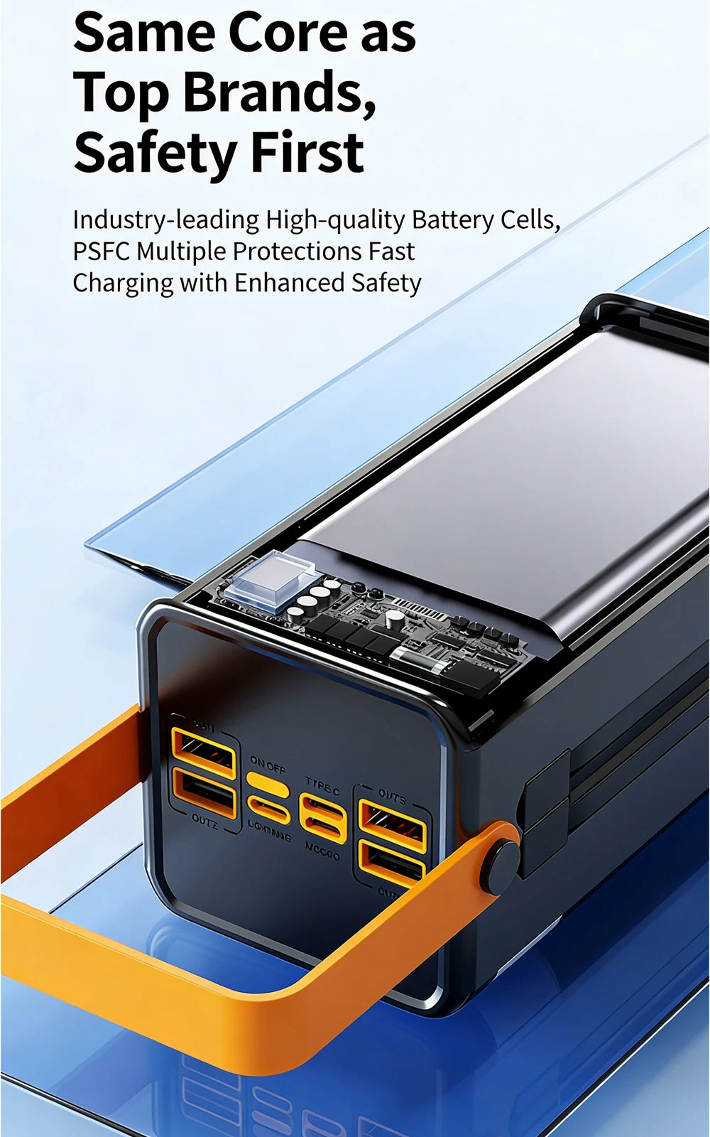 Gaiaray 80000mAh 50000mAh Portable Power Bank Fast Charging Power Station Emergency Power Bank Solar Generator For Camping Phone