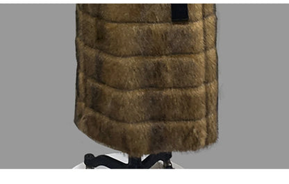 Nerazzurri Winter Extra Long Original Brands Luxury Clothing Striped Shaggy Thick Fluffy Faux Fur Coat Women Shoulder Pads  2026