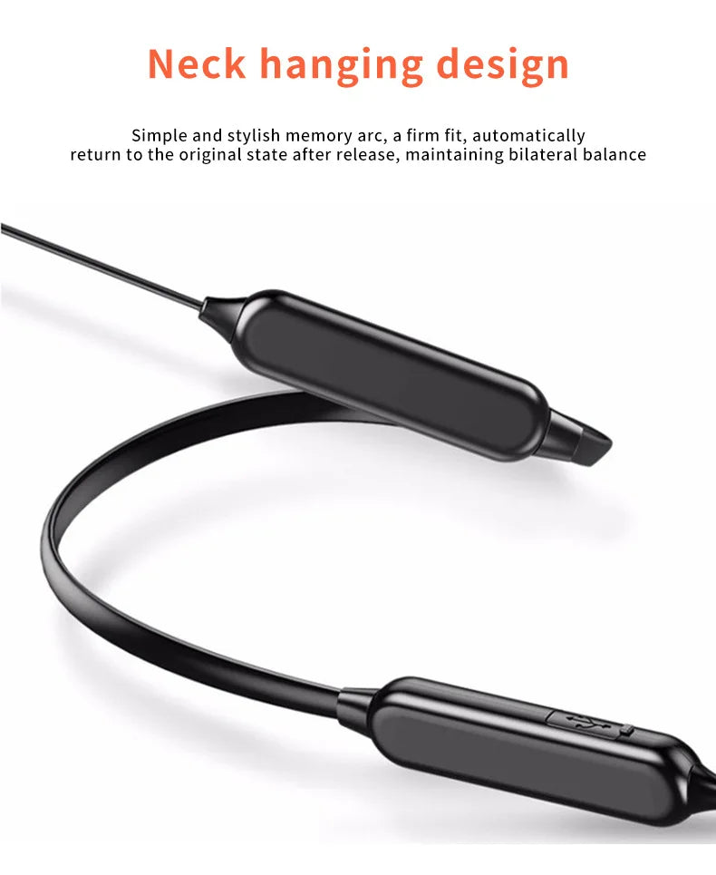Wireless 9D Bluetooth Headset Neck Hanging Stereo Noise Reduction Universal 5.0 In Ear Sports Headset Microphone For Smart Phone