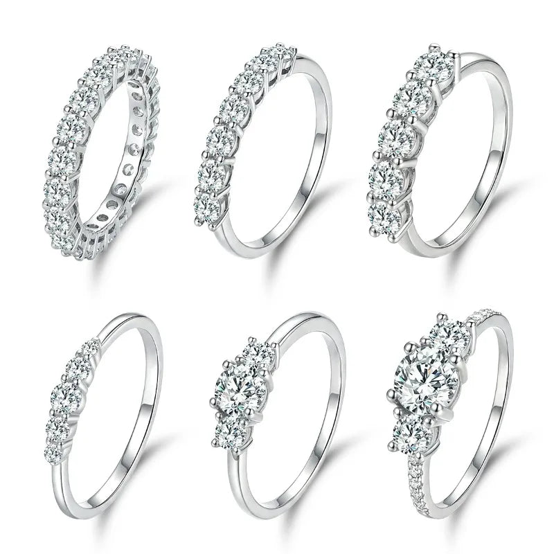 925 Sterling Silver Fashion Gorgeous Shiny Round Zircon Ring For Women Engagement Wedding Party Luxury High Quality Fine Jewelry