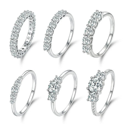 925 Sterling Silver Fashion Gorgeous Shiny Round Zircon Ring For Women Engagement Wedding Party Luxury High Quality Fine Jewelry