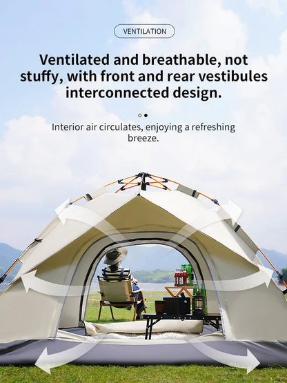 Outdoor Folding Tent Fully Automatic Quick Opening Tent 3-4 Person Self Driving Camping Tent Rain Proof Sun Proof Portable