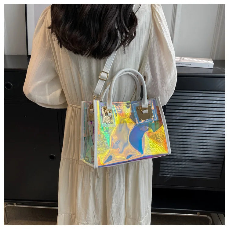 Fashionable Plastic Dazzling Colors Casual Crossbody Bags for Women Ladies Luxury Designer Tote Handbags Travel Shoulder Bag Sac