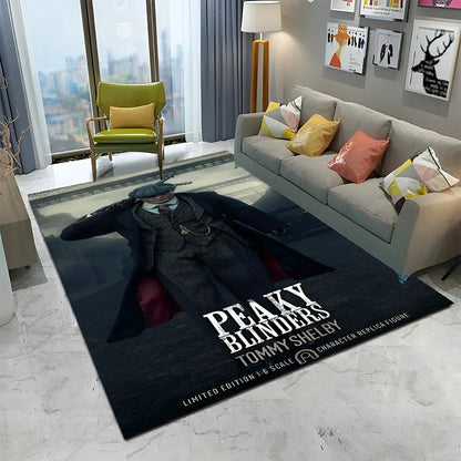 HD Tommy Shelby 3D P-Peaky Blinders Carpet Rug for Home Living Room Bedroom Sofa Doormat Decor,kids Area Rug Non-slip Floor Mat