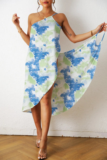 One Pieces Print Sexy Beach Dress Woman Summer Aesthetic Clothing Sleeveless Floral Beachwear Midi White Dresses for Women 2023