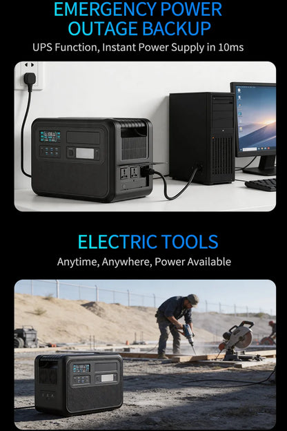 4020WH 1200W Portable Power Station 902WH 1000W Lifepo4 Battery Pure Sinve Wave Solar Generator for Emergency Power Supply