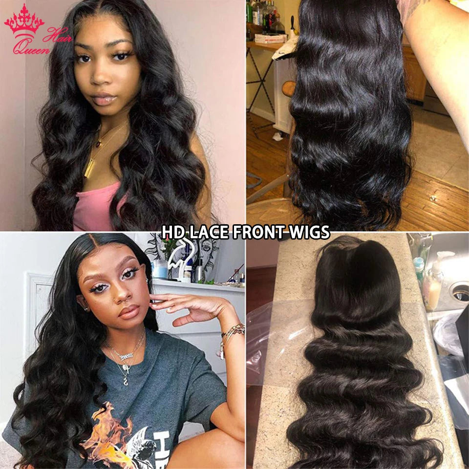 Real Invisible HD Lace Wigs Raw Human Hair FULL Frontal Wig Body Wave 13x6 13x4 5x5 6x6 7x7 Closure Pre Plucked Wigs Queen Hair