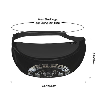 Powerhouse Gym Fanny Bag Custom Bodybuilders Fitness Crossbody Waist Pack Men Women Cycling Camping Phone Money Pouch