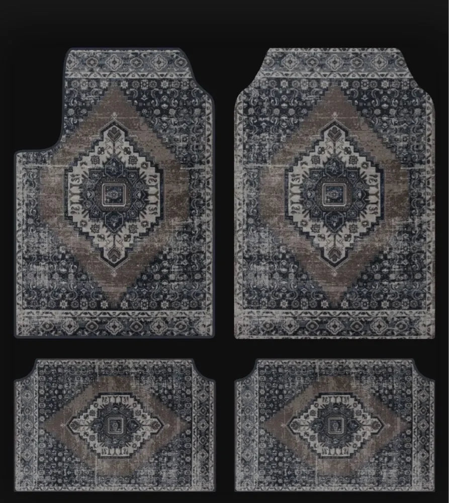 Set of Bohemian Style Floor Mat Universal Size Car Foot Mat American Retro Rugs for Bedroom Home Anti-slip Soft Rug