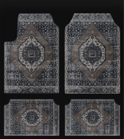 Set of Bohemian Style Floor Mat Universal Size Car Foot Mat American Retro Rugs for Bedroom Home Anti-slip Soft Rug
