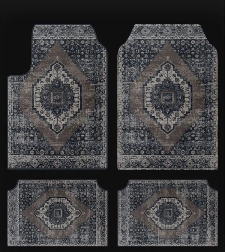 Set of Bohemian Style Floor Mat Universal Size Car Foot Mat American Retro Rugs for Bedroom Home Anti-slip Soft Rug