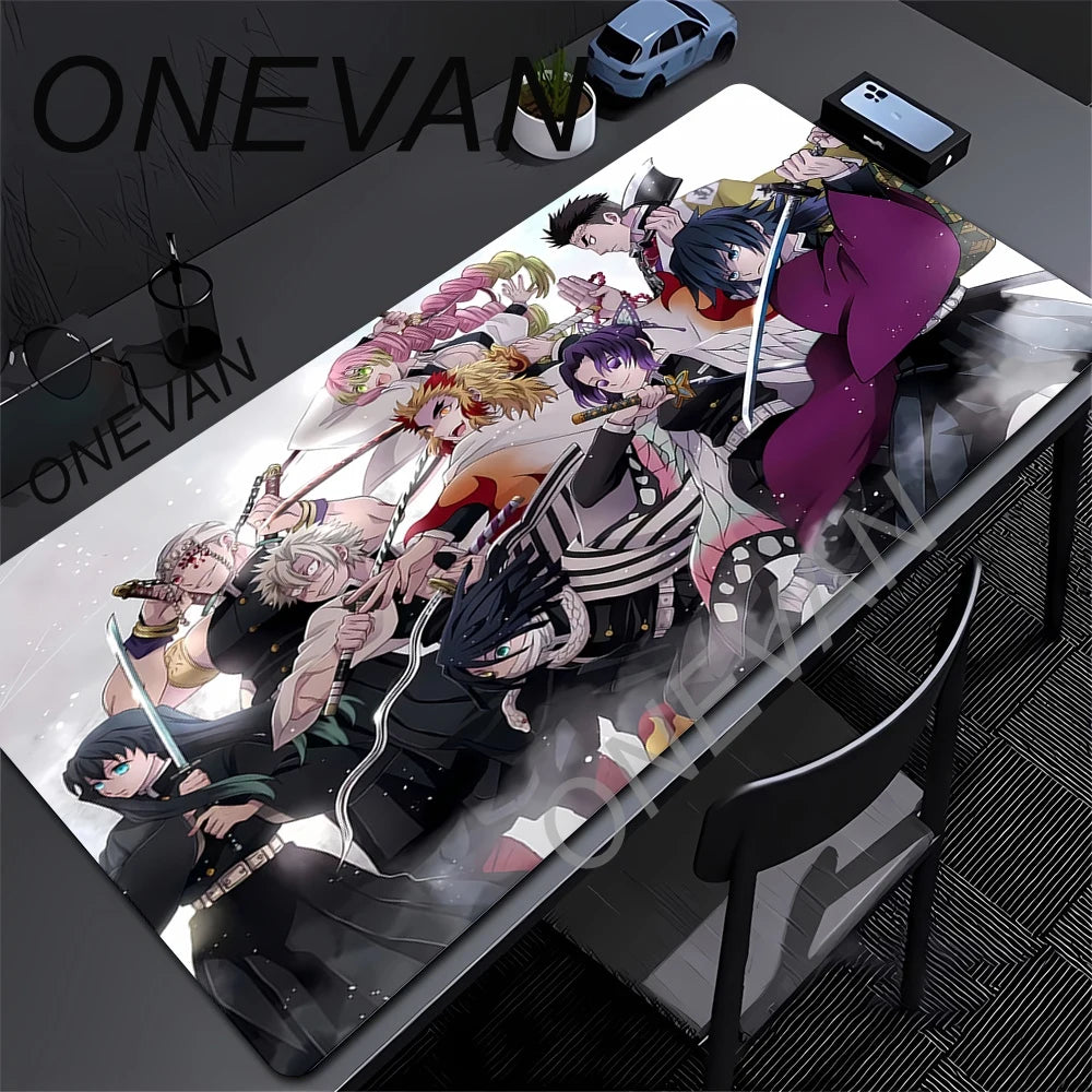 Mouse Pad Gaming Laptops Keyboard Mat Xxl Pc Desk Protector Deskmat Gamer Mats Anime Demon Slayers Rengoku Kyoujurou Pc Mousepad