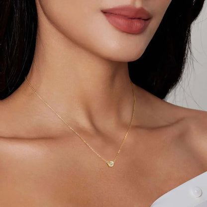 Lnngy 3MM 0.1CT Moissanite Necklace Original 925 Sterling Silver Pendant Necklaces  For Women Delicate Neck Jewellry Gift