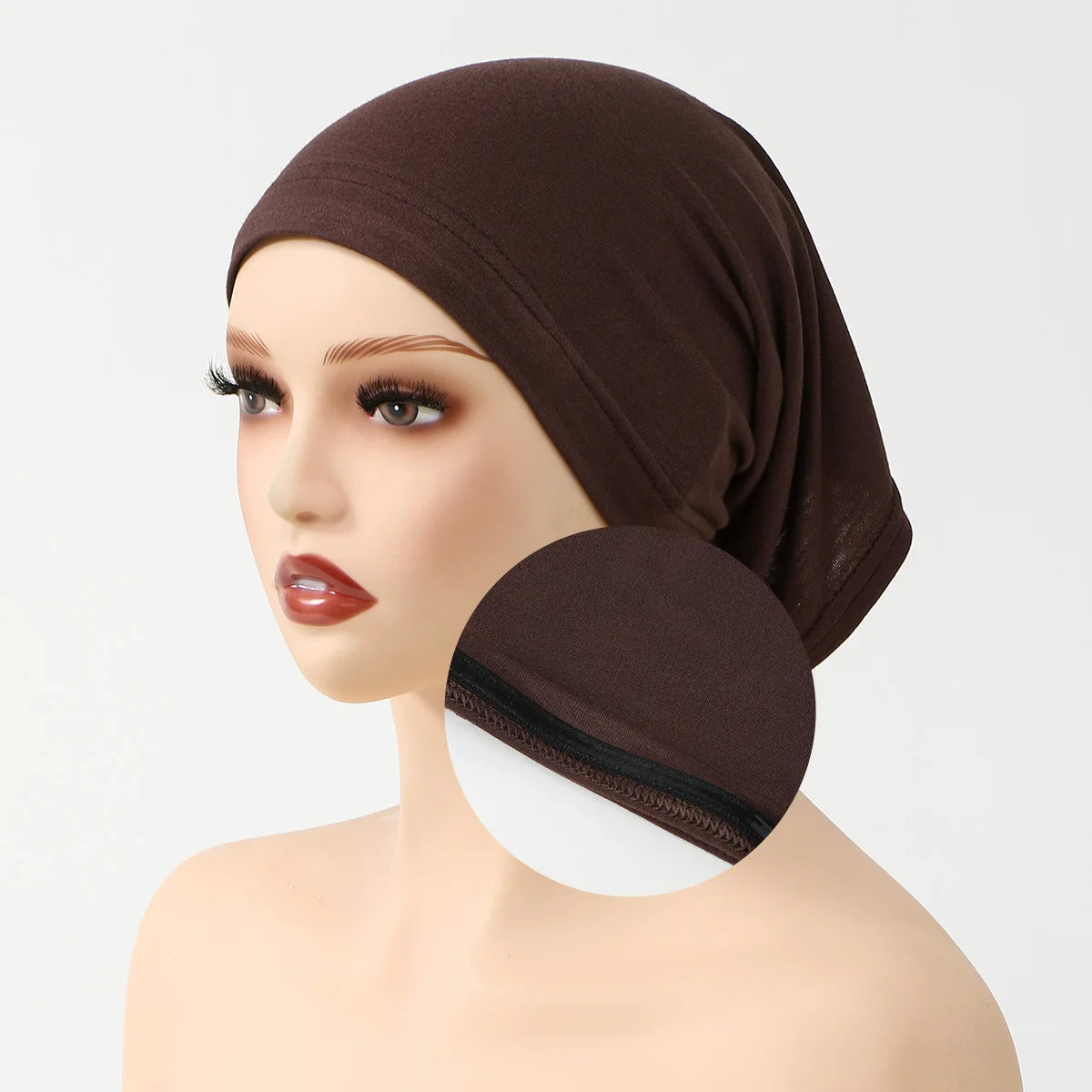 Muslim Instant Hijab Cap Solid Color For Women With Antislip Strips Ramadan Undercap Scarf Stretch Turban Hat Islamic Headwear