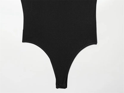 Women's Bodysuit 2026 New Fashion Summer Black Spliced Lace Bodysuit for Women Elegant Chic Personality Spaghetti Strap Bodysuit