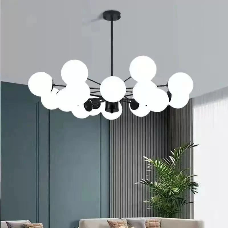 Modern Lustrous Glass Chandelier Ceiling Light Elegant Indoor Lighting for Living Room Dining Room - Luxury Room Decoration