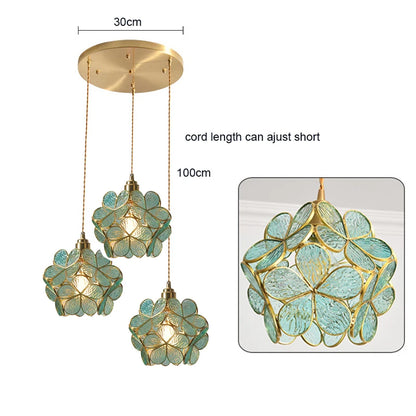 Modern Glass Pendant Lights for Restaurant Cafe Decoration Hanging Lamp Ceiling Chandeliers Nordic Flower Lighting Hotel Decor
