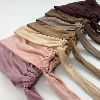 New Soft Modal Muslim Turban Hat Inner Hijab Caps  Islamic Underscarf Bonnet India Hat Female Headwrap Turbante Mujer