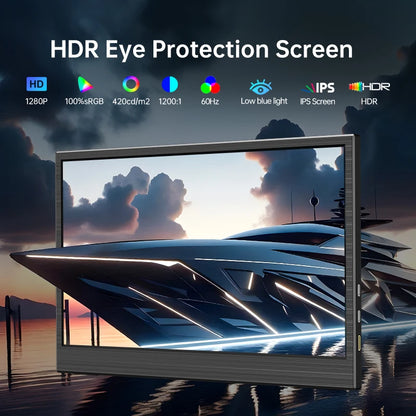 HGFRTEE portable monitor 10.5inch FHD IPS screen second external monitor suitable for laptop/PC/Mac/Xbox/PS4/5