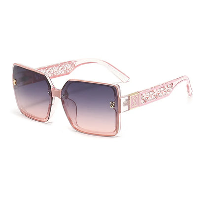 New luxury fashion box sunglasses ladies high sense sunshade sunglasses